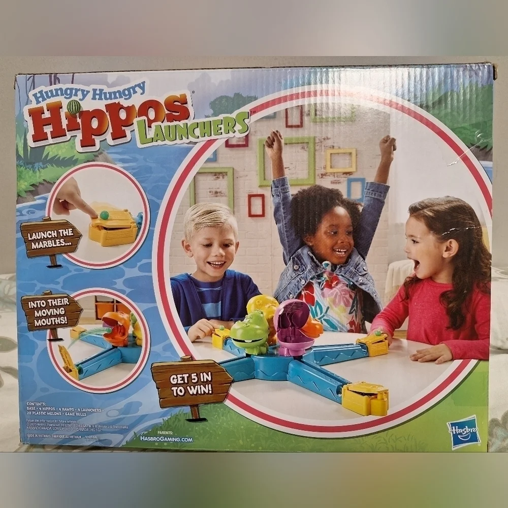 Hungry Hungry Hippos Launchers board game. New in box.